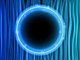 Abstract Blue Lines Background with Black Circle