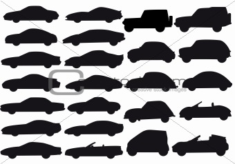 car silhouettes, vector