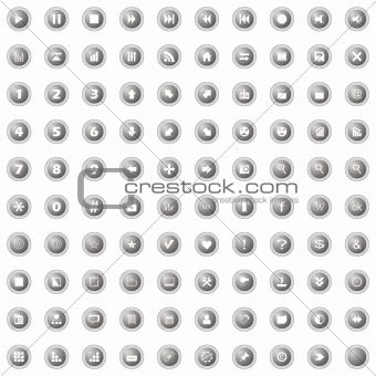 Set of gray buttons