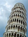 Leaning tower of Pisa over sky