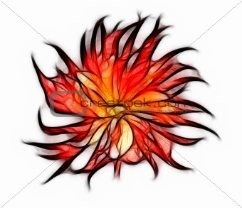 Fractal red dahlia flower
