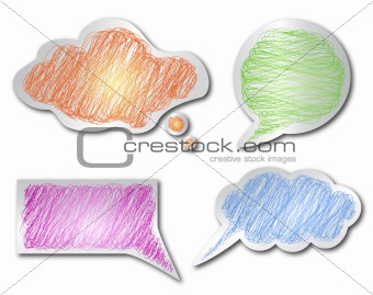 Set pencil scribble isolated object. Vector