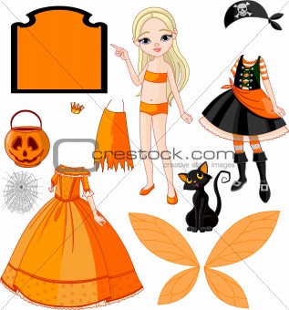 Girl with dresses for Halloween Party