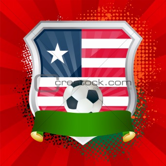 Shield with flag of  Liberia