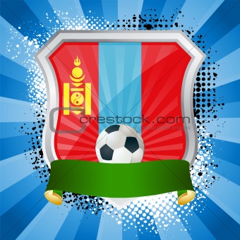 Shield with flag of Mongolia