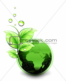 Planet Ecology green design. Vector