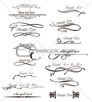 Set ornate design elements for you text. Vector