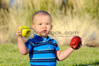 Toddler with Apple
