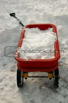 Red Wagon Full of Snow