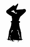 vector silhouette of the girl