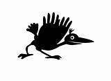 vector cartoon ravens on white background