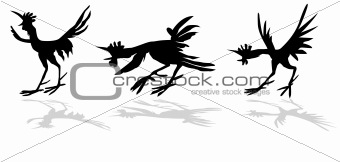 vector silhouette of the funny cock
