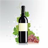 Wine bottle with blank labels