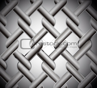 Chainlink fence isolated against on metal. Vector
