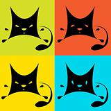 Cats on multicolored  background.