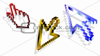 Pixel arrow 3D cursors
