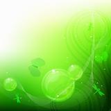 Green bubbles background. 