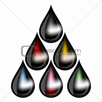 A black drop of oil isolated on white