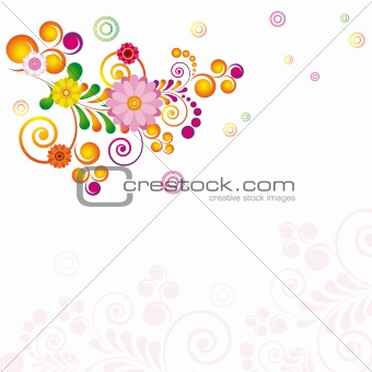 Vector illustration - Flowers. No blends. No gradient meshes. ep