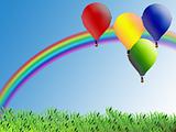 Balloons and rainbow