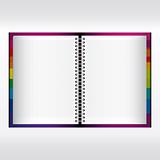 Vector spiral lined notebook isolated on white.