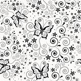 Seamless background with butterflies.