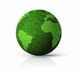3D green grass globe