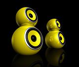 yellow speaker balls