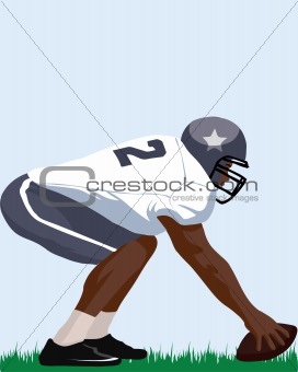 Illustration of an American footballer with ball