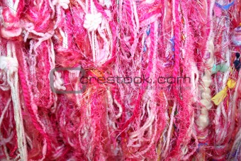 Pink yarns or threads