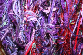 Purple yarns or threads
