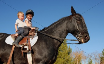 children on stallion