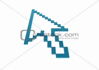 3d blue pixel arrow high
