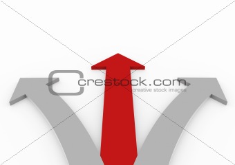 3d red gray arrows high