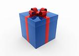 3d blue red gift box