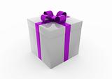 3d gray purple gift box