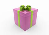 3d green pink gift box