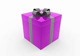 3d purple gray gift box