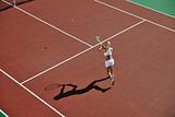 young woman play tennis 