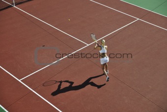 young woman play tennis 