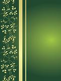 Green background with floral ornaments