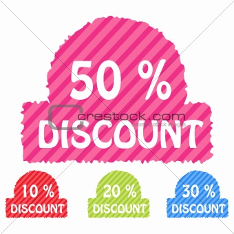 set of discount icons