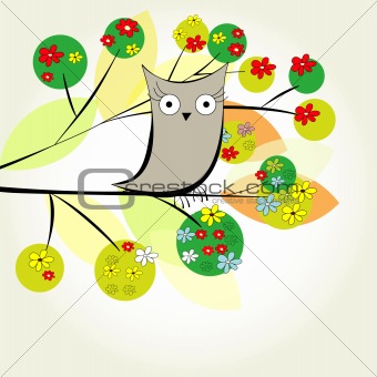 Template for greeting card with bird