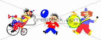 vector silhouette clown on white background
