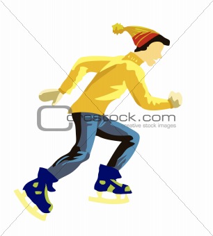 illustration skater on white background