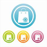 colorful winter shopping bags