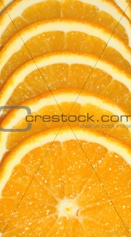 fresh tasty slices of orange background