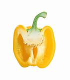 sweet yellow pepper isolated on white background 