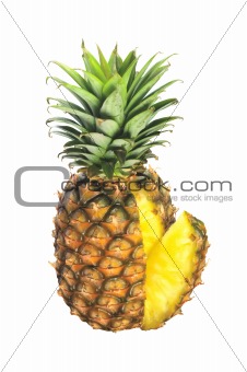 fresh tasty pineapple isolated on white background