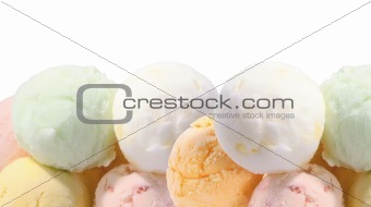 fruit ice cream on white